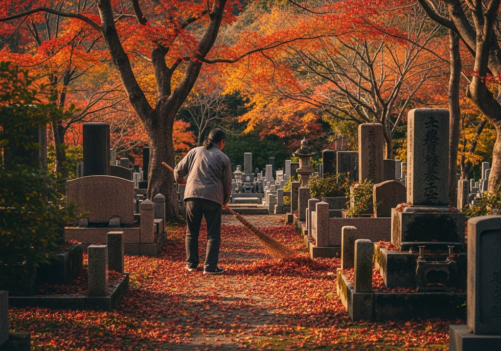 秋のお墓をきれいに保つ方法とは？落ち葉・樹木剪定・苔の除去まで