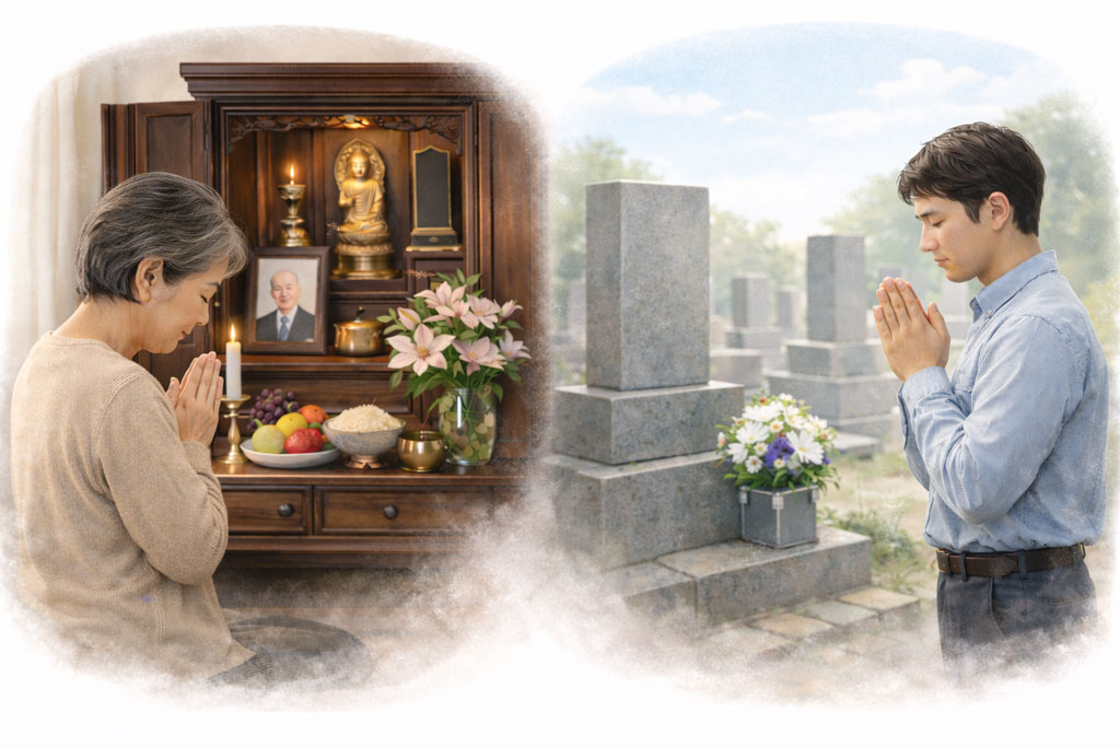 仏壇とお墓の違いとは？購入の目安と供養の基本の考え方