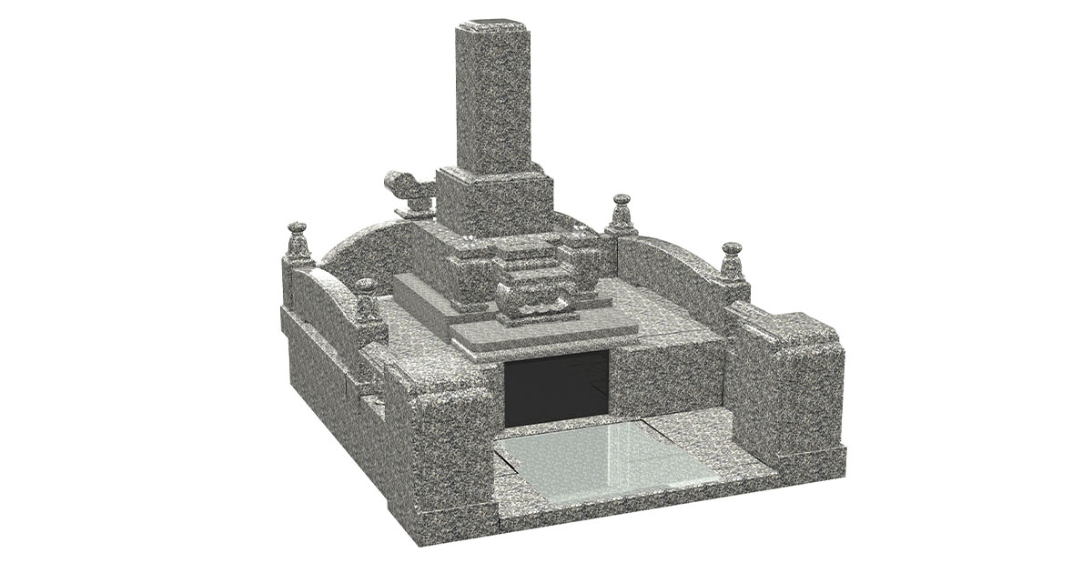 和型「楽々拝石」型＋外柵「養老」墓誌付
